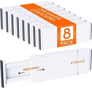 8 pack 4 inch high 11-17 inch adjustable dresser organizer separators (21)